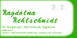 magdolna mehlschmidt business card